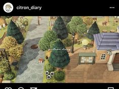 an image of a small town in the game citron - diary, with lots of trees and buildings