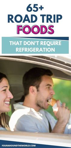 a man and woman sitting in the back seat of a car eating food