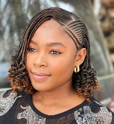 Chic Protective Bob Braids African Weaving Hairstyles, Bob Braids Hairstyles With Curls, Weaving Styles For Natural Hair, Natural Weave Hairstyles, Hair Weaving Style, Straight Up Hairstyles, Short Hairdo, Cornrow Styles, Scalp Braids