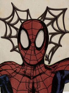 a drawing of a spider man with his hands on his hips