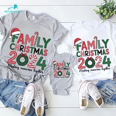 🎄 Holiday Shipping Reminder 🎄 Place your order by December 7, 2024 to ensure delivery before Christmas.❤️ Celebrate Family Christmas 2024 in style with these matching family shirts! Perfect for Christmas group outfits, family pajama sets, or holiday gatherings. Whether you're lounging in Christmas pajamas or sporting a fun family tee, these shirts make great Christmas gifts and help create lasting holiday memories. Ideal for family reunions, group trips, or cozy Christmas mornings! ❤️ P R O D Family Matching Festive Crew Neck T-shirt, Family Matching Holiday Graphic T-shirt, Family Matching Christmas T-shirt With Letter Print, Family Matching Long Sleeve Christmas T-shirt, Family Matching Christmas T-shirt With Graphic Print, Group Outfits, Family Pajama Sets, Family Christmas Pajamas, Family Shirts Matching