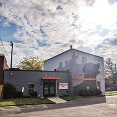 a building with a mural on the side of it