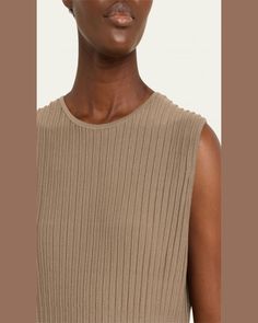 Lafayette 148 New York matte crepe tunic sweater in an ottoman stitch    Approx. 31"L from shoulders to hem    Crew neckline    Sleeveless    Slim fit    Pullover style    Polyester/viscose    Dry clean    Imported Sleeveless Textured Knit Top For Work, Elegant Sleeveless Textured Knit Top, Elegant Ribbed Sleeveless Sweater Vest, Chic Sleeveless Knit Top With Ribbed Neckline, Sleeveless Knit Top With Ribbed Neckline, Sleeveless Textured Knit Top For Layering, Beige Sleeveless Knit Top For Work, Tunic Sweater, Bergdorf Goodman