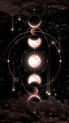 an image of the solar system with planets and stars in the sky, all connected to each other