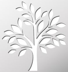 a white tree with leaves on a gray background