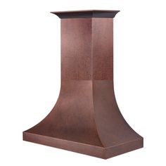 a copper colored stove hood on a white background