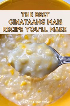 the best gnatang mai recipe you'll make is in a yellow bowl with a spoon