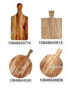 wooden cutting boards with numbers on them and an image of the same chopping board