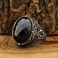 Turkey Jewelry, Stone Rings For Men, Bike Jewelry, Mens Gemstone Rings, Amber Gemstone, Animal Motifs, Vintage Punk, Copper Material, Retro Stil