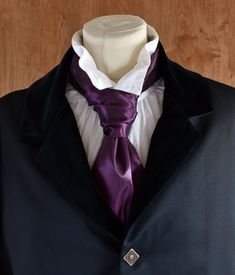 This item is a self tied cravat/ascot allowing it to be tied in several different ways. It is made from a purple shot taffeta that creates a rich luxurious look. Length: 105cm Width: 15cm Also available in navy blue and wine red (other colours available on request). Elegant Purple Party Ties, Formal Purple Standard Tie, Formal Purple Neckwear With Ties, Elegant Purple Neckwear For Black Tie Event, Classic Purple Neckwear For Formal Occasions, Aesthetic Things, October Wedding, Tie Accessories, Suit And Tie