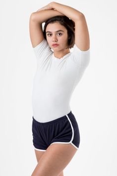 73001 - Interlock Running Shorts – Los Angeles Apparel Outfits With Running Shorts Cute, Athleisure Shorts For Cheerleading, Athleisure Athletic Shorts With Elastic Waistband For Cheerleading, Stretch Sportswear Shorts For Cheerleading, Athleisure Shorts With Elastic Waistband For Cheerleading, Sporty Cheerleading Athletic Shorts, Sporty Shorts For Cheerleading, Cheerleading Shorts With Elastic Waistband And Stretch, Athleisure Stretch Shorts For Cheerleading