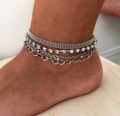 Silver Multistrand Anklet, Silver Ball Chain Ankle Bracelet, MultiChain Anklets, Summer Bracelets, Sparkle Foot Jewelry, Body Jewelry, This simple, delicate design is the perfect way to add style and class to any look. 🔸I can made Bracelet/Anklet 🔸Item Approximate size: -Bracelet:6.5 ''+ 2''extension chain -Anklet:9.5''+1.5'' extension chain (If you need different size please convo me.) 🔸Materials are high quality Non tarnish. Enjoy Shopping! Nalan Anklets Diamond, Anklets Summer, Heart Ankle Bracelet, Rhinestone Anklet, Anklet Silver, Antique Silver Necklace, Foot Bracelet, Bridal Pearl Necklace, Ankle Jewelry