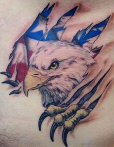 an eagle tattoo on the chest