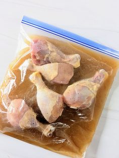 there are some chicken pieces wrapped in plastic