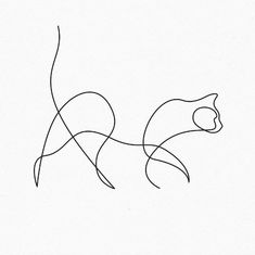 a black and white line drawing of a cat