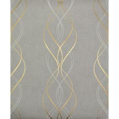 an elegant wallpaper with gold and silver swirls on grey background, suitable to use in any room