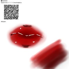 an image of a red object that appears to be floating in the air with qr code on it