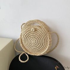 Bird in Bag - Bag female new round large capacity vacation straw handbag shoulder crossbody bag female bags Female Bags, Straw Handbags, Street Trends, Bird In Bag, Straw Bag, Straw, Crossbody Bag, Handbags