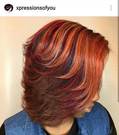 Hombre Hair, Hair Color Ideas For Brunettes Short, Red Orange Hair, Hair Stripes, Hype Hair, New Hair Look, Mom Hair, Hair Dye Ideas, Curly Crochet Hair Styles