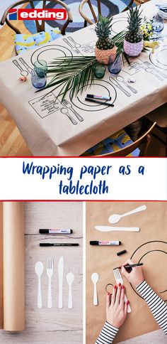 wrapping paper as a tablecloth