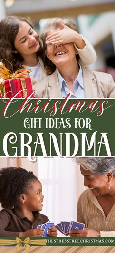 christmas gift ideas for grandmothers and grandmas with text overlaying the image