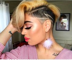 Short Shaved Hairstyles, Natural Hair Short Cuts, Short Black Hairstyles, Very Short Hair, Funky Hairstyles, Sassy Hair