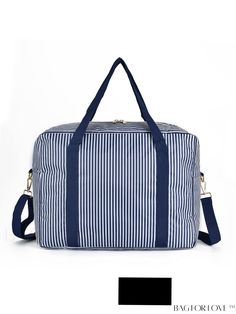 BagForLove - Stylish Striped Travel Bag with Spacious Capacity and Foldable Storage Product Description Color Blue and White Pattern Type Striped Material Polyester Closure Type Zipper Style Sporty Type Fashion Travel Bag Features High-capacity Strap Type Double Handle Bag Size Small Composition 100% Polyester Size Chart INCH CM Bag Length Strap Length Bag Width Bag Height Handle Height Size 16.9 inch 43.3 inch 5.9 inch 12.6 inch 5.9 inch one-size Bag Length Strap Length Bag Width Bag Height Han Blue And White Pattern, Foldable Storage, Handle Bag, White Patterns, 16 9, Luggage Bags, Travel Bag, Travel Bags, Size 16