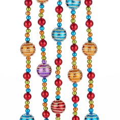 Shiny Multi-Color Ball Garland - 5 Feet - The Country Christmas Loft Christmas Garlands, Ball Garland, Feather Tree, Bead Garland, Kurt Adler, Halloween Trees, Holiday Store, Christmas Store, Beaded Ornaments