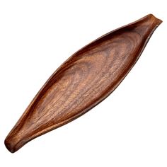 an oval wooden tray is shown on a white background, with the top section partially covered in wood