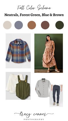 the fall color scheme for neutrals, forest green, blue and brown