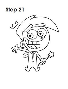 a drawing of a cartoon character with the title'step 20'in front of it