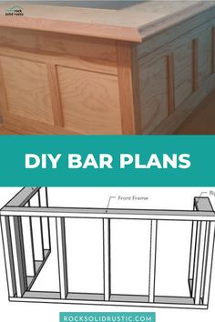 the diy bar plans are easy to build and can be used as a kitchen island