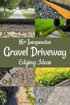 gravel driveway edging ideas with text overlay