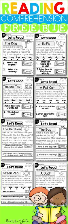 an image of reading and listening worksheets for children with pictures on them, including the