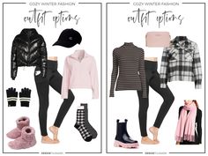 Looking to find affordable winter fashion? These ideas will help you style cute casual winter outfits with four great color palettes. Cute Casual Winter Outfits, Outfit Options, Walmart Fashion, Winter Capsule, Winter Capsule Wardrobe, Winter Clothing, Casual Winter Outfits, Black And Pink, Black Bottoms