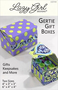 the sewing pattern for this gift box is easy to make