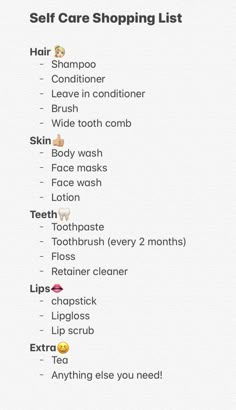 Daily Hair Care Routine Steps, Hygeine Tips Women, Selfcare Shopping List, Good Hygiene For Women Tips, Self Care Shopping List, Self Care Shopping, My Hygiene, Retainer Cleaner, Beauty Routine Planner