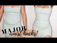 How To Make A Long Dress Short Hack, Loose Skirt Hacks, Dress Too Big Hacks No Sew, Style Moodboard, Low Cut Dresses, Dress Tight, Plain Dress, Straight Dress, Under Dress