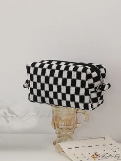 Bird in Bag - Plaid Pattern Pencil Case, Modern Stationery Bag for Middle and High School Students Pattern Pencil Case, Modern Plaid, Modern Stationery, Pencil Bag, Black And White Pattern, Pencil Bags, School Students, Bird In Bag, High School Students