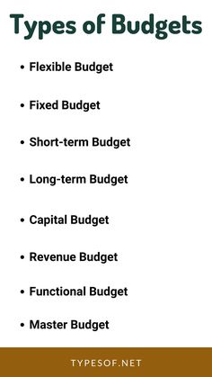 the four types of budget options