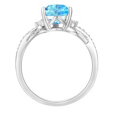 Add this beautiful stirling silver blue topaz and lab created white sapphire ring to your collection. Click on this JEWELRY & WATCHES GUIDE to learn about fit, styles, materials and more! Add this beautiful stirling silver blue topaz and lab created white sapphire ring to your collection. Click on this JEWELRY & WATCHES GUIDE to learn about fit, styles, materials and more! FEATURES Ring width: 19 mm. Shank style: solitaire Band fit: comfort fit Nickel free Metal: sterling silver Plating: rhodium White Gold Cubic Zirconia Topaz Birthstone Ring, Diamond White Blue Topaz Ring, Topaz Ring With Diamond Accents, Blue Topaz Ring With Diamond Accents, Blue Topaz Ring With Diamond Accents For Promise, Diamond Topaz Ring With Accent Stones For Promise, Blue Topaz Promise Ring With Diamond Accents, Blue Topaz Ring With Vvs Clarity For Promise, Topaz Birthstone Ring With Diamond Accents For Promise