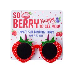 a pair of sunglasses with strawberries on them