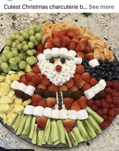 a platter filled with fruit and vegetables