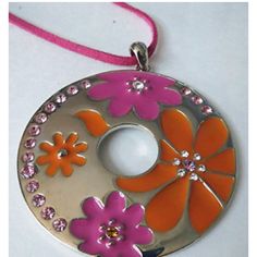 Lia Sophia Flower Power Large Pink & Orange Pendant Crystals 16-19" Necklace Never Worn, Just Stored In Jewelry Case Lia Sophia, Jewelry Case, Orange Pink, Pink Orange, Color Orange, Flower Power, Womens Jewelry Necklace, Orange Color, Pink And Orange