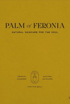 the front cover of palm of feronia natural skin care for the soul, with an image of a mouse on it