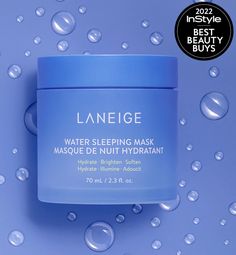 2.3oz/70ml An overnight, hydrating gel mask that quickly absorbs while you sleep to deeply hydrate skin. 1 Bought every 6 seconds worldwide Key ingredients: Squalane, Hyaluronic Acid Skin types: Normal, Dry FEATURES & BENEFITS - Probiotic-derived complex *: A powerful complex with lactobacillus ferment lysate derived from 23.8 billion green tea probiotics and trehalose to help add a hydrated glow, while creating an optimal environment for the skin. Utilizing a patented method**, green tea lactob Water Sleeping Mask, Laneige Water Sleeping Mask, Lavender Water, Overnight Mask, Beauty Products Photography, Gel Mask, Lip Sleeping Mask, Sleeping Mask, Dehydrated Skin