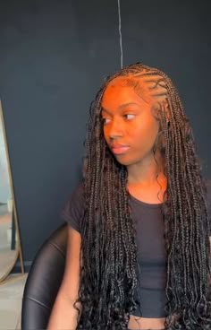 Trible Braids Freestyle Flip Over, Fani Braids, Flip Over Fulani Braids With Color, Side Fulani Braids, Flip Over Fulani, Flip Over Fulani Braids With Sew In, Flip Fulani Braids, Fulani Braids With Bangs, Fulani Side Part Braids