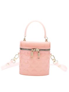 Quilted Detail Double Zip Bucket Bag  - Women Satchels Adjustable Bag, Plain Style, Box Bag, Black Box, Lady Dior Bag, Bag Women, Olivia Mark, Bags Women, Pink And Green