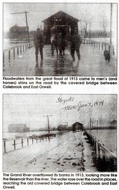 an old newspaper article with two pictures of people walking in the rain and on the boardwalk