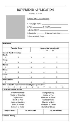 a form of application for the boy scout